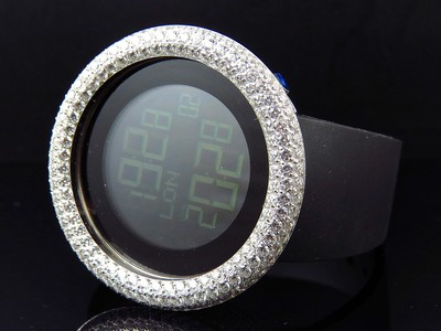 Pre-owned Jojino Various Mens /joe Rodeo 50mm Custom Simulated Diamond Watch In Gold Steel