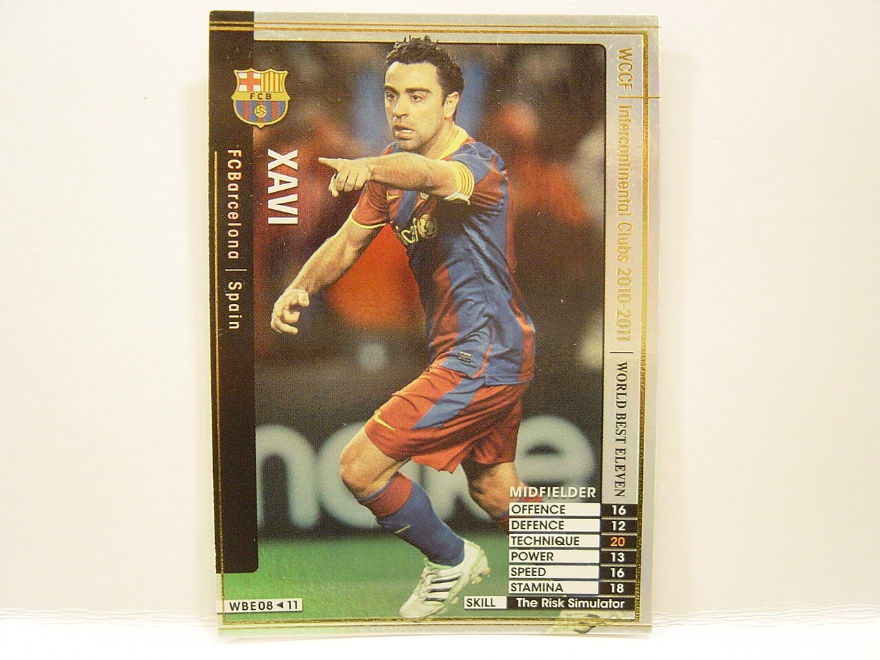 wccf バルサセット Panini WCCF 2010-11 WBE Xavi Hernandez 1980 Spain No.6