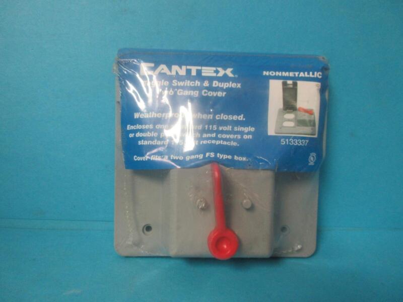 New Cantex 5133337 2-gang Vertical Weatherproof Cover Toggle Switch & Duplex