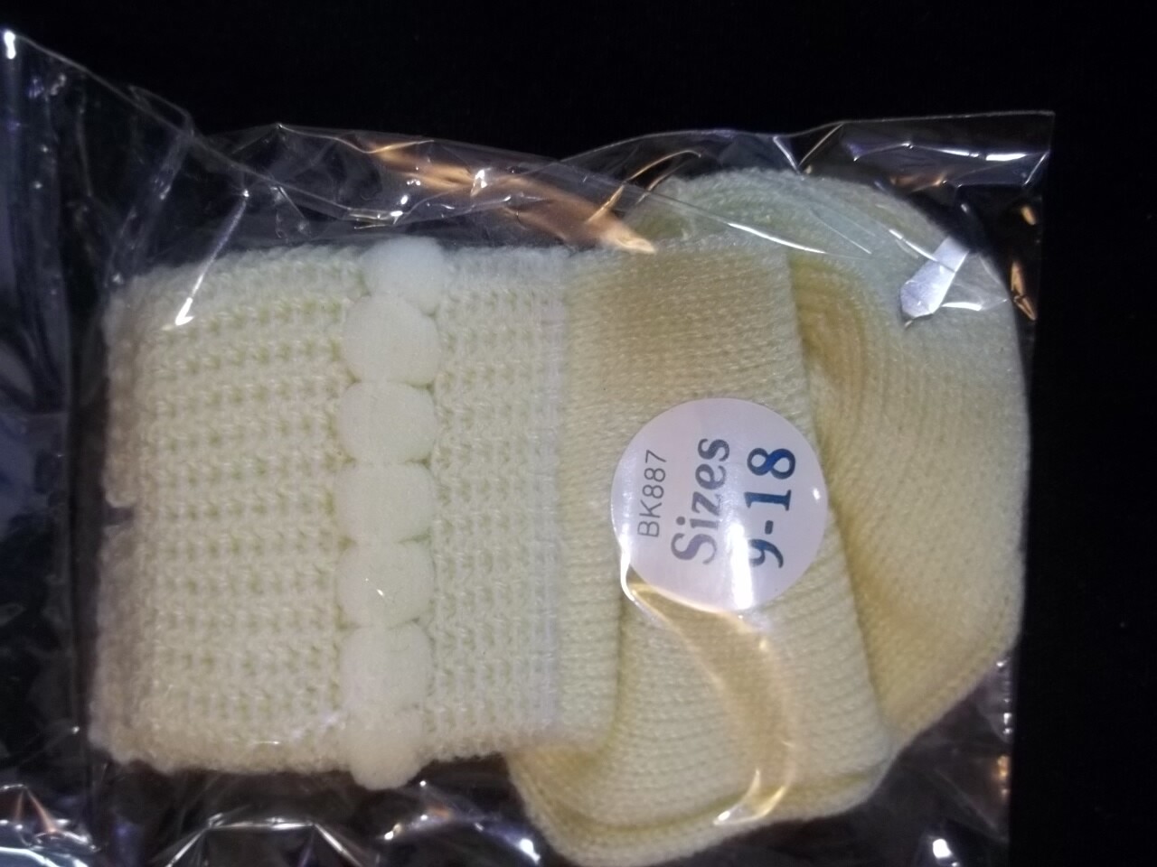 Baby King Infant Yellow Socks Fold Down Cuff 9 to 18 Vintage 1992