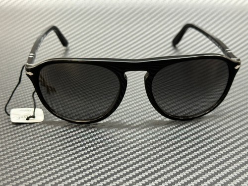 Pre-owned Persol Po3302s 95 M3 Black Grey Gradient Polarized Unisex 55 Mm Sunglasses In Gray
