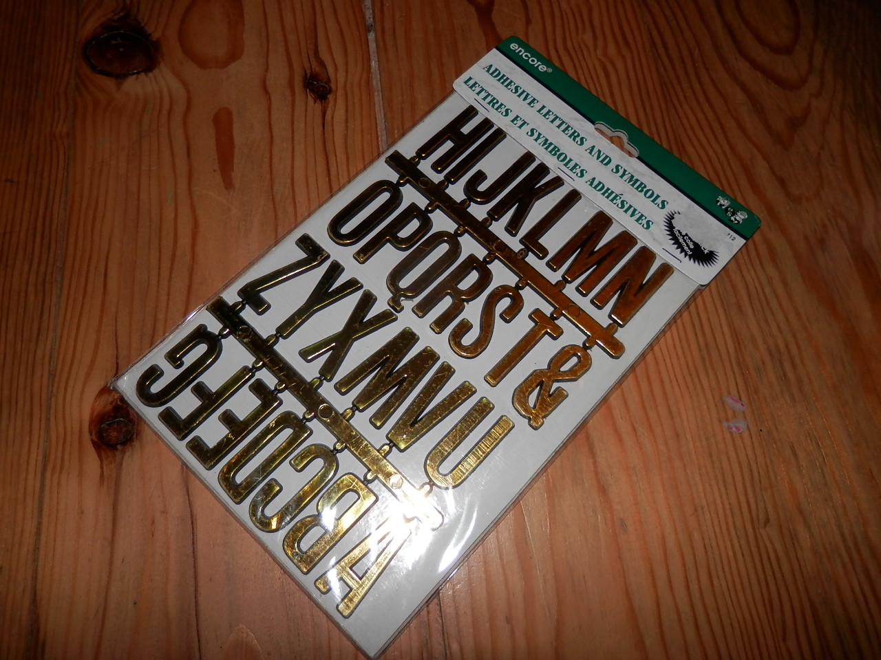 Adhesive Gold Color Letters, Numbers, Symbols Sheet