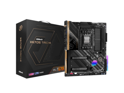 ASRock X670E Taichi AM5 EATX Motherboard. 4xDDR5 slots, 2 x PCIe 5.0 x16 Slots ,