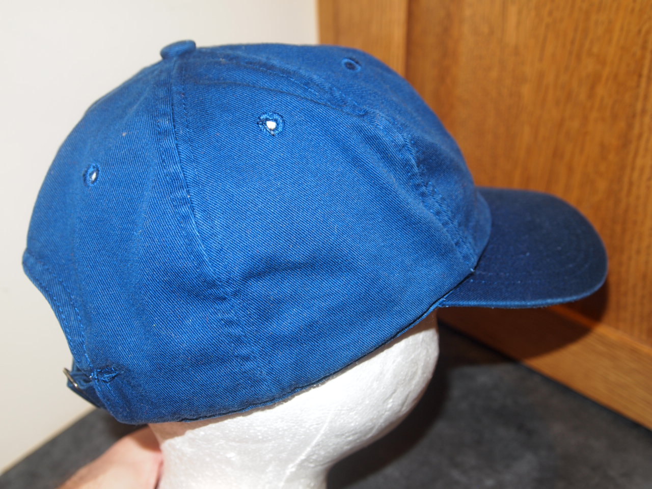 VTG Rare 90s NIKE Baseball Hat Strapback Cap Indigo Blue Cotton White Swoosh