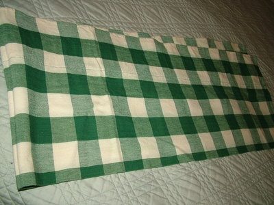 HUNTER GREEN CHECKED COUNTRY VALANCE 68X13.5 LINED BALLOON VALANCE