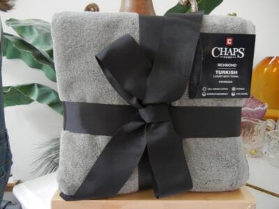 CHAPS HOME BY RALPH LAUREN RICHMOND 2 TURKISH OVERSIZED GRAY LUXURY BATH TOWELS