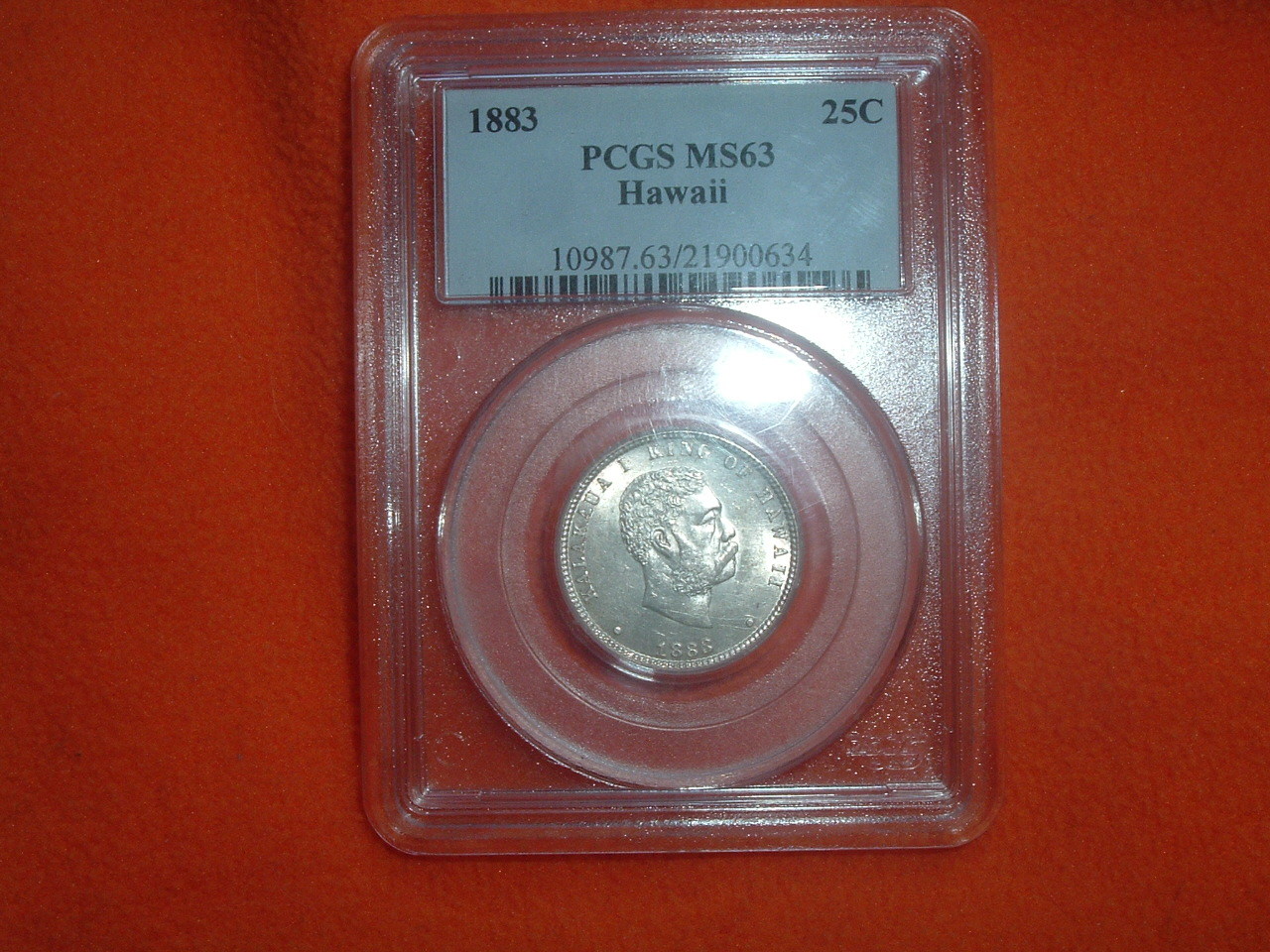 1883 Silver Quarter, Hawaii. PCGS MS63.
