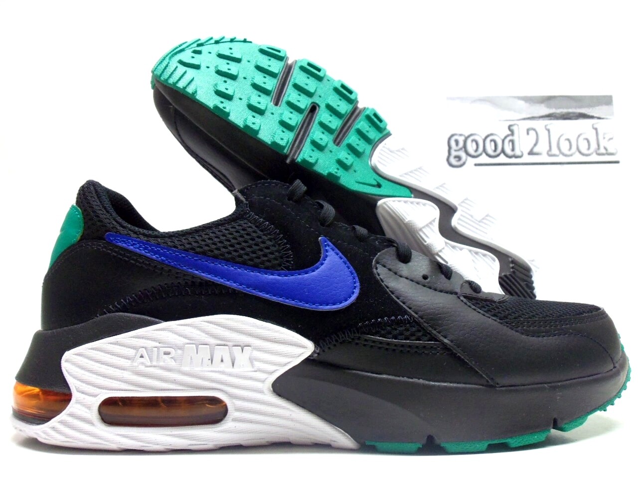 NIKE AIR MAX EXCEE BLACK/HYPER BLUE-NEPTUNE GREEN SIZE MEN'S NIKE AIR MAX EXCEE BLACK/HYPER BLUE-NEPTUNE GREEN SIZE MEN'S