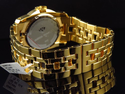 Pre-owned Aqua Master Joe Rodeo 43mm Swiss Gold Multi Link Diamond Watch W349 1.75 Ct