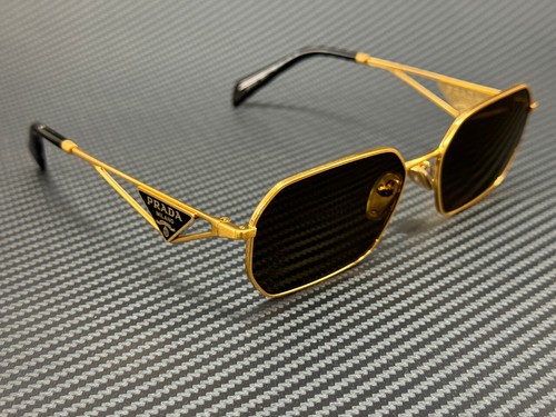Pre-owned Prada Pr A51s 15n01t Matte Gold Brown 58 Mm Women's Sunglasses