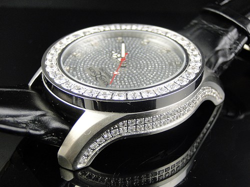 Pre-owned Khronos Mens White Iced Bezel  Jojino Joe Rodeo Genuine Diamond Watch