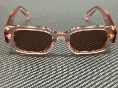 Pre-owned Prada Pr 17ws 19q10d Transparent Peach Brown Women's 49 Mm Sunglasses