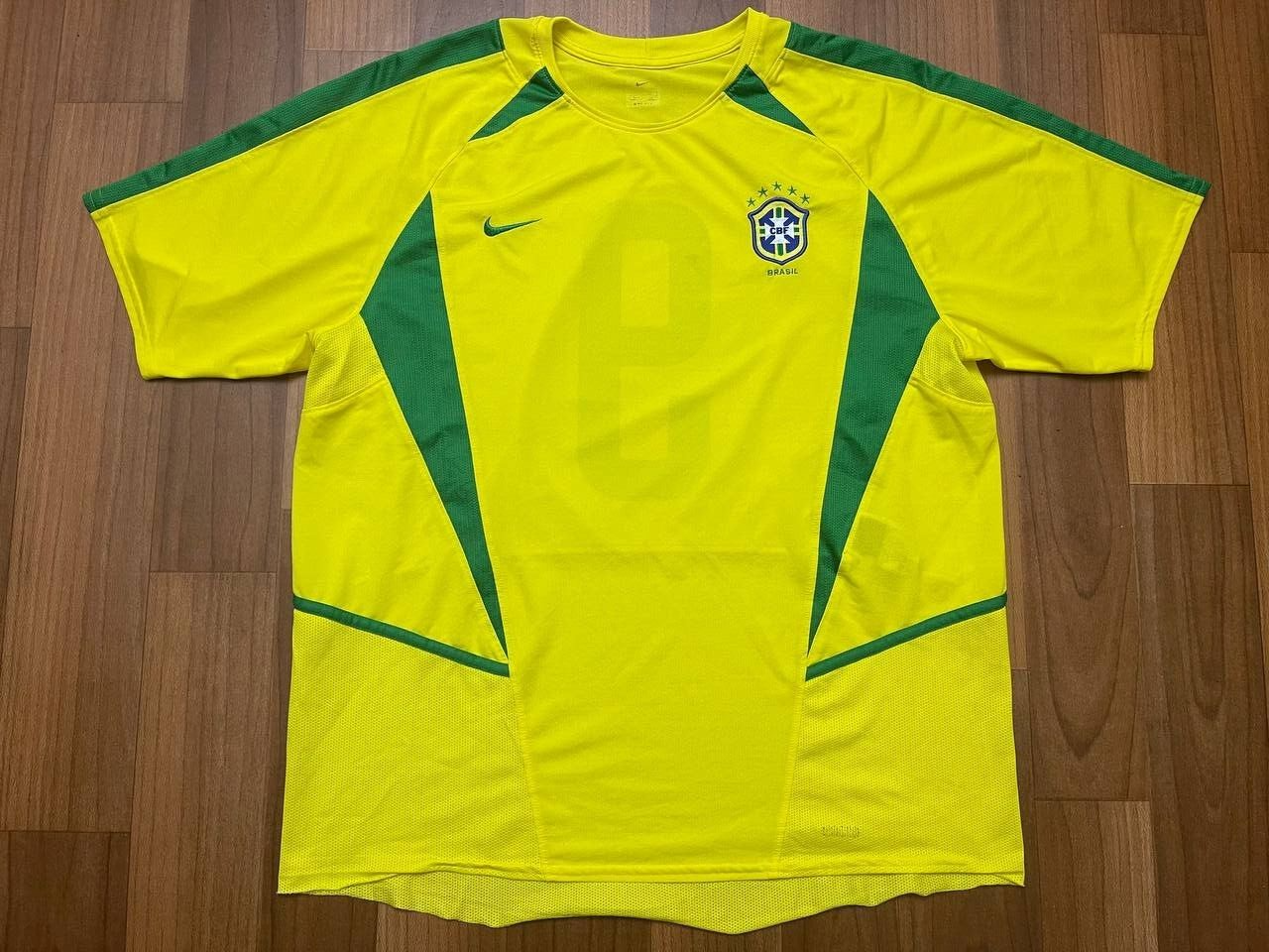 Brazil 2002/2004 Nike Home Yellow Soccer Football Shirt Jersey #9 Ronaldo  Size M