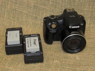 CANON PowerShot SX50HS Digital Camera + 2 Batteries & Chargers ~ 50x Zoom  ISSUE