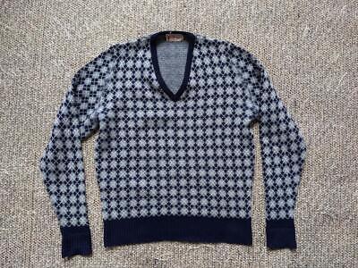 vintage CERRUTI 1881 bryant scotland CASHMERE sweater L argyle 2-PLY preppy