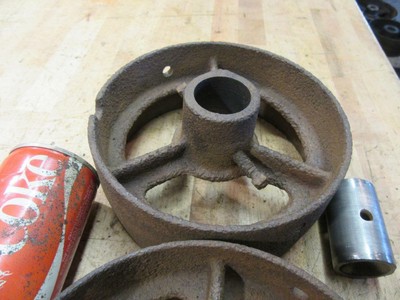 Antique Cast Iron Hit & Miss Gas Steam Engine Line Shaft Flat Belt Pulley 7