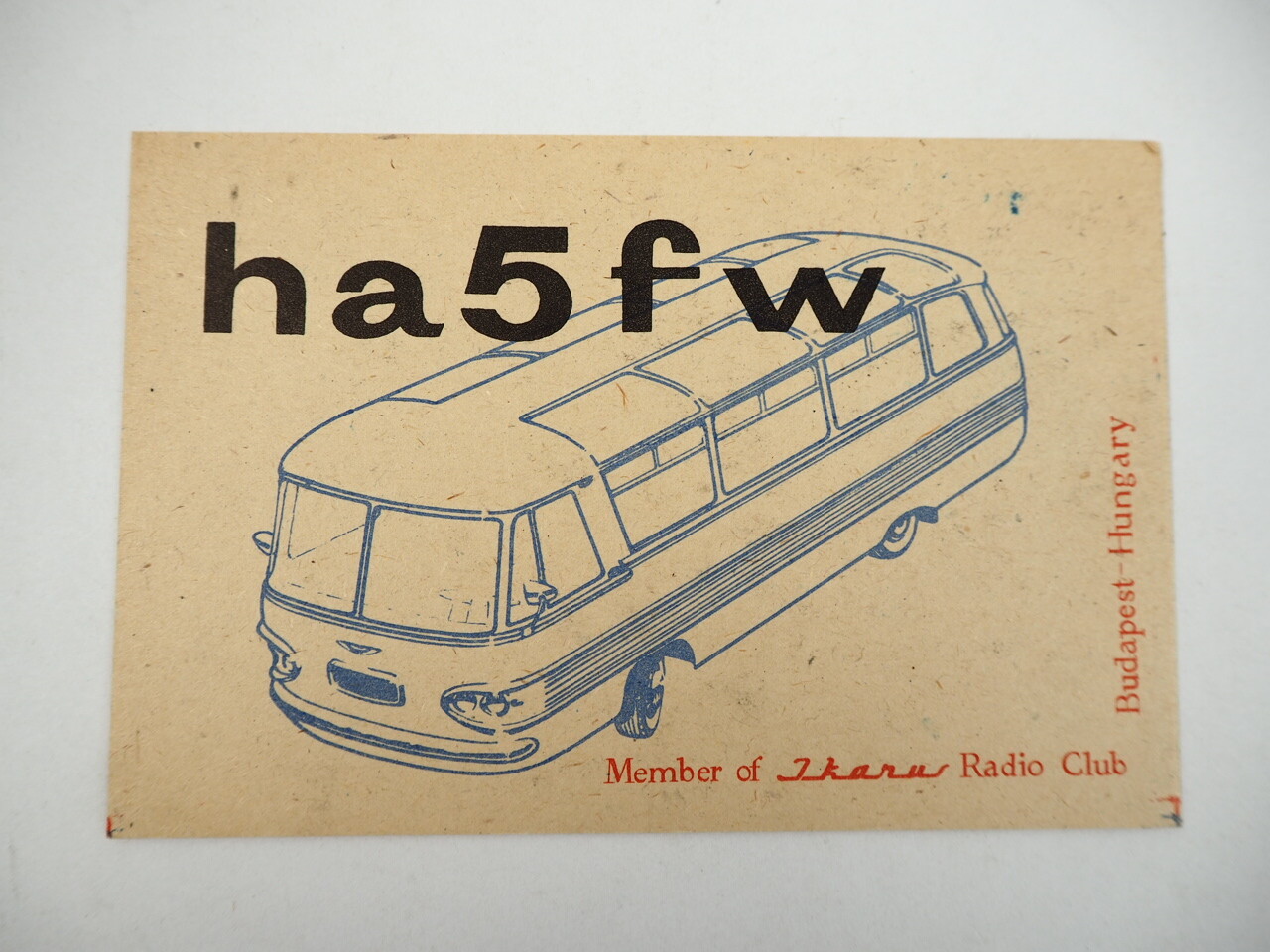 Funkkarte Member of Ikarus Bus Radio Club Budapest Hungary ca 1962