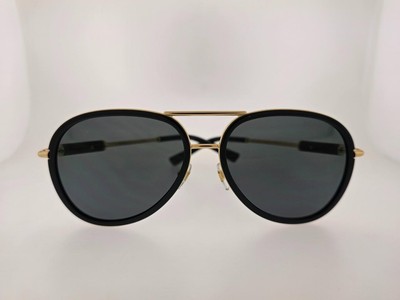 Pre-owned Versace Sunglasses Ve2260 100287 60mm Black Gold Frame With Dark Grey Lenses In Gray