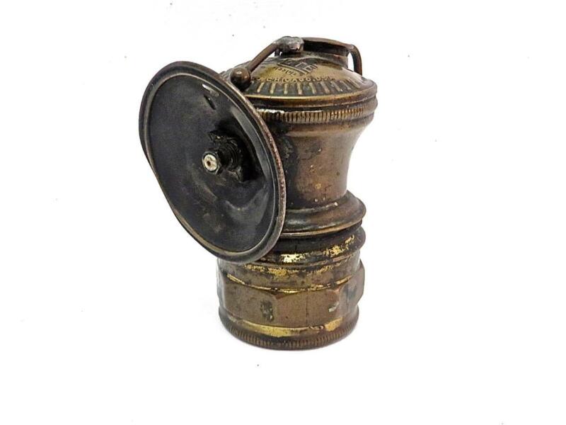 Antique Brass Auto Lite Carbide - 2 1/2" Reflector 4" Miners Lamp