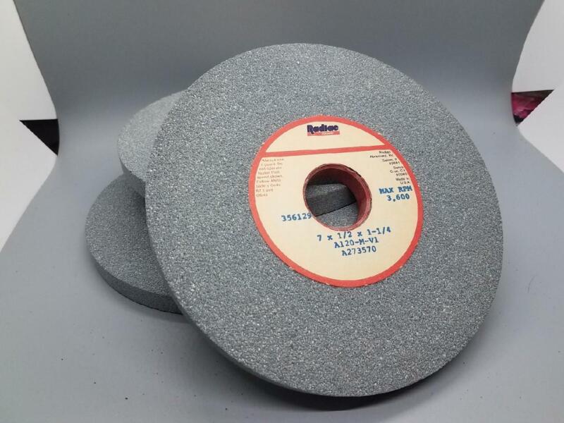 Radiac Aluminum Oxide Grinding Wheel 7" X 1/2" x 1-1/2" Fine Grit 120  USA Made