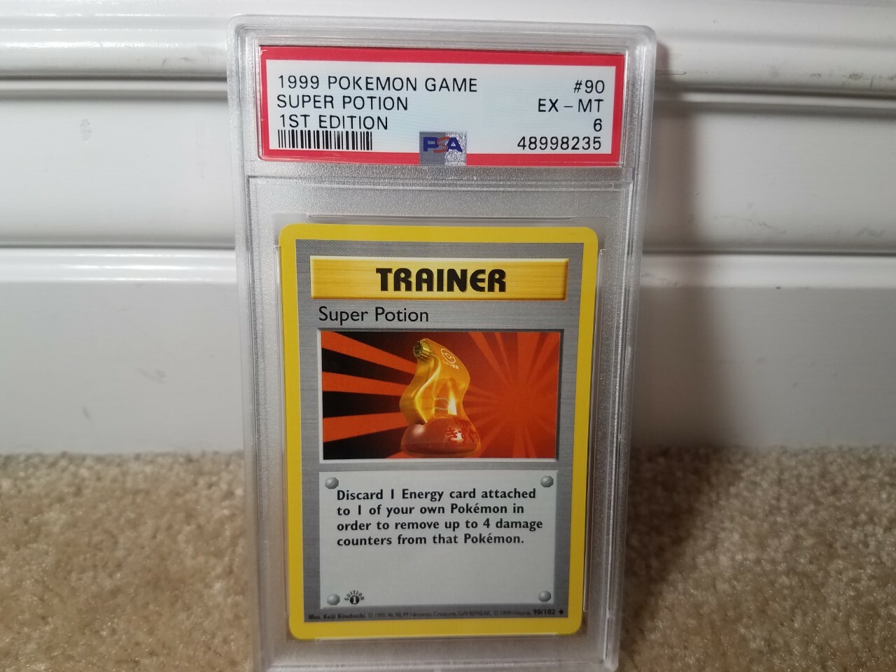 1999.PSＡ.GEMMNT.エキスパートル−ル6 PSA 6 EX-MT 1999 POKEMON BASE SET 1ST EDITION SUPER POTION