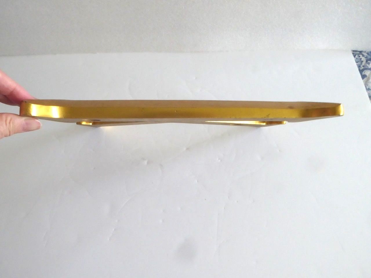 Vintage Large Alphabet Letter K Print Type Block Gold Color Sign, 12