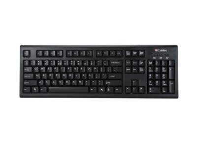 Labtec 967529-0403 Black 104 Normal Keys PS/2 Wired Standard Keyboard Plus NIB