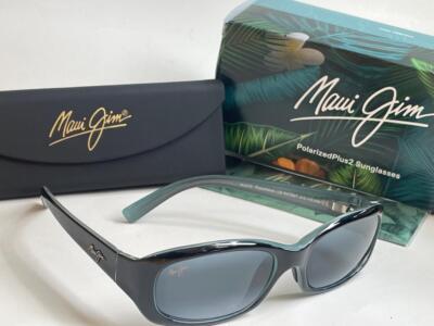 Pre-owned Maui Jim Punchbowl Polarized Sunglasses Black-blue/gray Glass 219-03