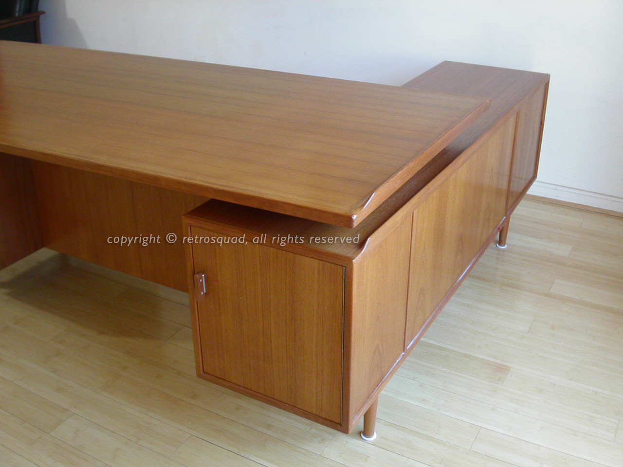 Teak Danish Modern Executive Desk & Credenza by Arne Vodder for Sibast Mid Centy
