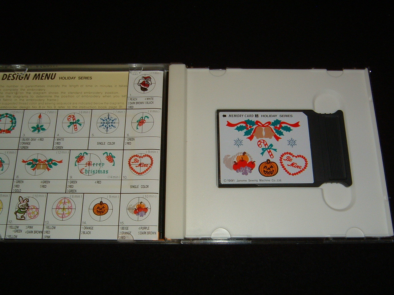 JANOME Embroidery Memory Card 5 Holiday Series 1991 Memory Craft 8000
