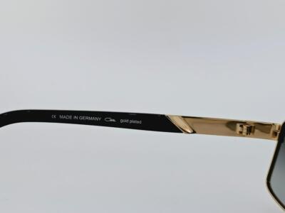 Pre-owned Cazal Sunglasses 9109 001 61mm Black Gold Frame With Grey Gradient Lenses In Gray
