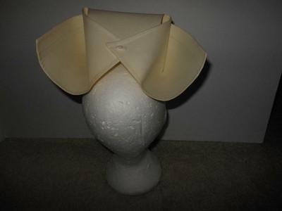 VINTAGE WHITE KAY'S CAPS DARK BLUE STRIPE NURSE CAP HAT