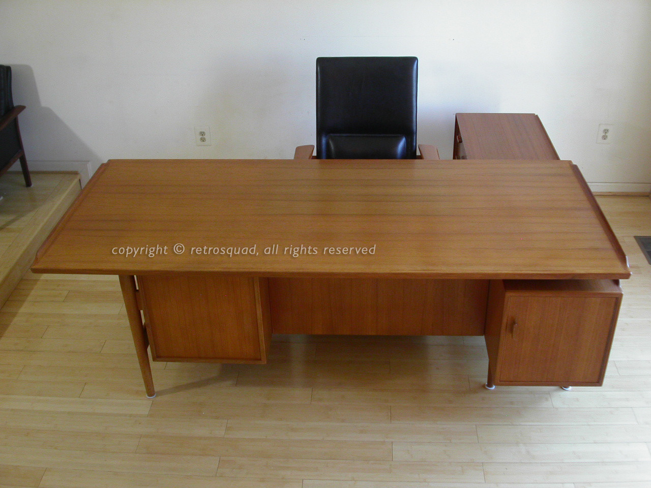 Teak Danish Modern Executive Desk & Credenza by Arne Vodder for Sibast Mid Centy
