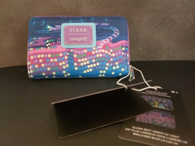 NWT Loungefly Disney Pixar Inside Out Control Label Zip Around Wallet Glows Dark