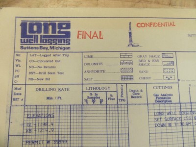 Vintage 1982 Confidential Gas & Oil Well Drilling Records Patrick Petroleum Co