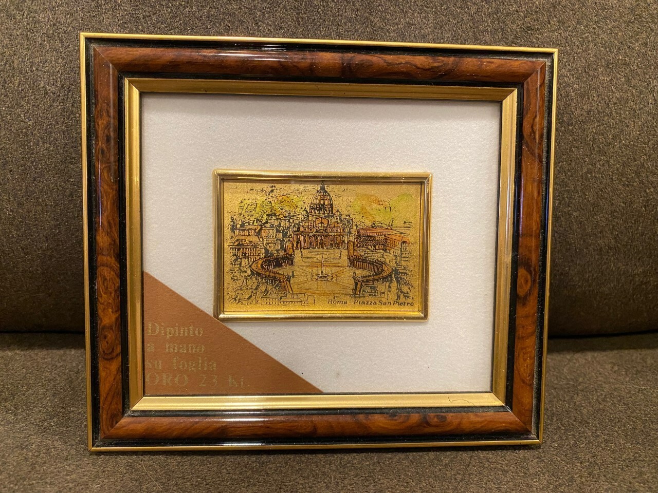 その他 creazioni FOGLIA ORO artistiche ASSISI Vintage Italian 23K Gold Chromolithograph Mini Paintings
