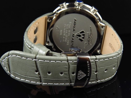 Pre-owned Aqua Master Mens  El Russo W346 Grey Stainless Steel Genuine Diamond Watch .20ct