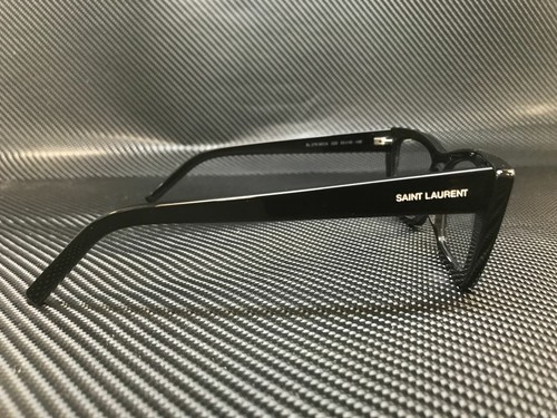 Pre-owned Saint Laurent Sl 276 Mica 025 Black Cat Eye Oval 53 Mm Women's Sunglasses In Gray