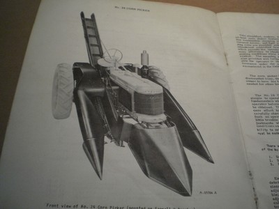 International Harvester McCormick No.24 Corn Picker Operators Manual Farmall