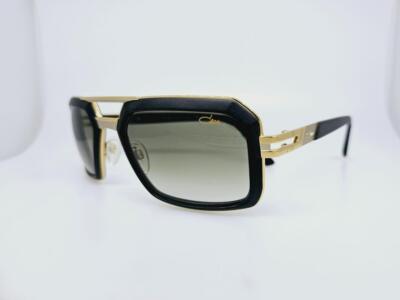 Pre-owned Cazal Sunglasses 9094 002 56mm Matt Black Gold Frame With Grey Gradient Lenses In Gray