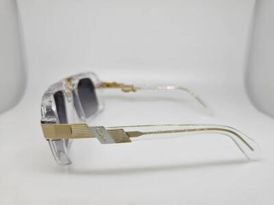 Pre-owned Cazal Sunglasses 669 003 56mm Crystal Gold Silver Frame With Gray Gradient Lens