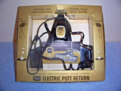 VINTAGE 1967 SEARS ELECTRIC PUTT RETURN MODEL 82942 WITH ORIGINAL BOX