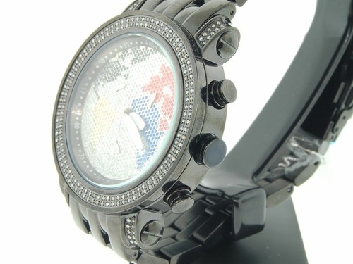 Pre-owned Joe Rodeo Mens  Tyler Diamond Watch Jojino Jojo 2 Ct Color World Map Dial - Jty13 In White