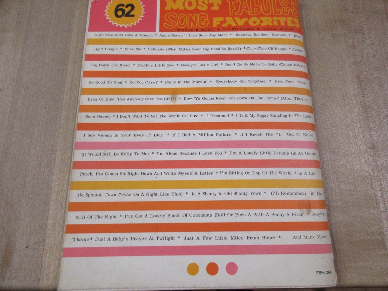 Warock Book 62 Most Fabulous Song Favorites   vintage