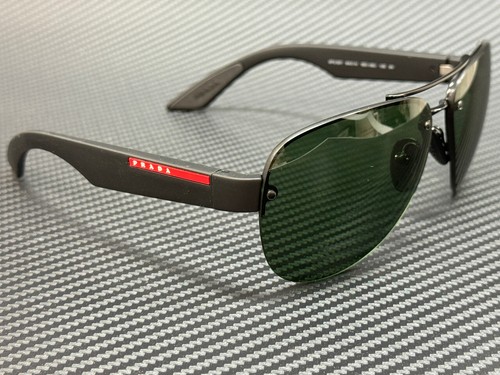 Pre-owned Prada Linea Rossa Ps 55ys 1bo06u Black Green Tuning Men's 64 Mm Sunglasses