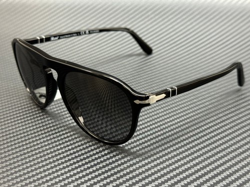 Pre-owned Persol Po3302s 95 M3 Black Grey Gradient Polarized Unisex 55 Mm Sunglasses In Gray