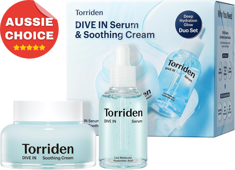 DIVE in Serum 50ml Soothing Cream 100ml Hyaluronic Acid Glass Skin Care Set