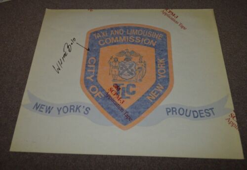 Vtg City of New York Taxi and Limousine Commission Car Door Decal 1990s NYC
