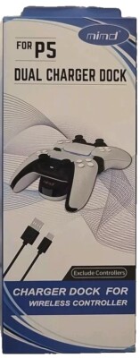 Mimd Dual Charger Dock for PS5  USB port-NEW In Box