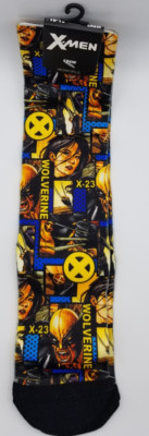 BIOWORLD CREW SOCKS 10-13 MARVEL COMIC X-MEN WOLVERINE X-23 1 PAIR